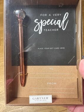 Gartner Studios Rose Gold Teacher Gift Pen & Card Holder